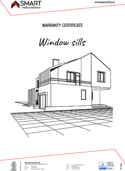 WARRANTY CERTIFICATE WINDOW SILLS