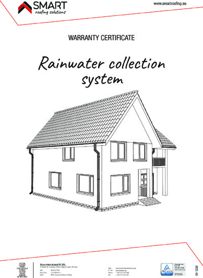 WARRANTY CERTIFICATE RWC (RAINWATER COLLECTION SYSTEMS)