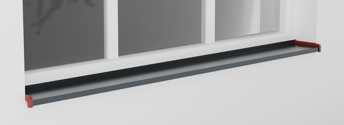 PVC CAP FOR ALUMINUM WINDOWS SILLS 165 MM